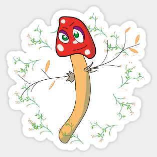 Dance Of Funny Mashroom Sticker